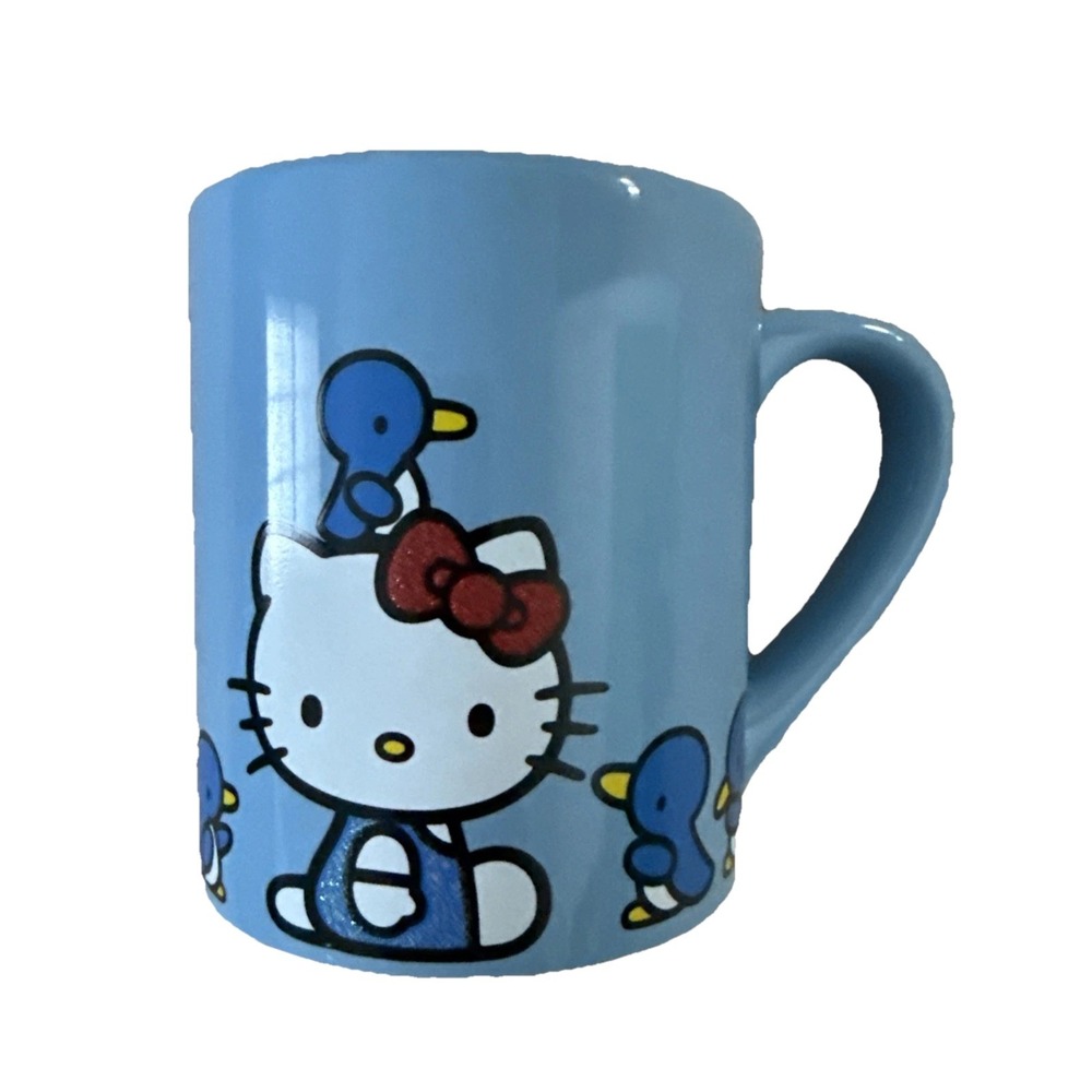 Hello Kitty Mug with Blue Sparkles with Hello Kitty & Penguin Friends Logos